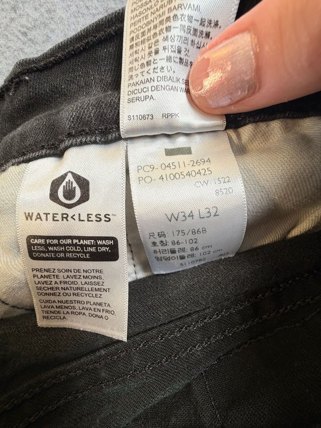 Levi's 511 Slim Jeans 34x32 Black Denim 6
