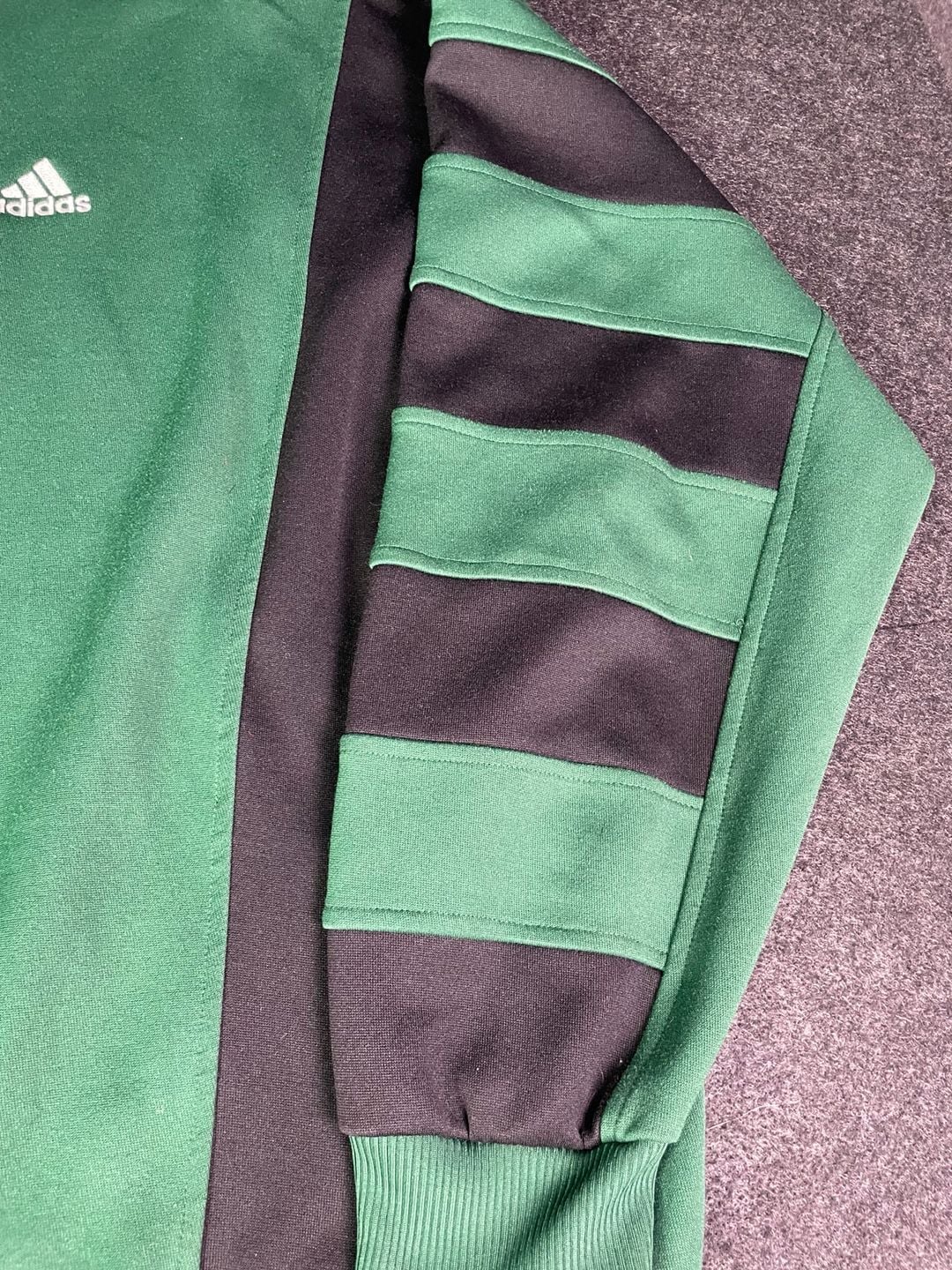 Adidas Vintage 1/4 Zip Pullover Sweatshirt Green Size L 7