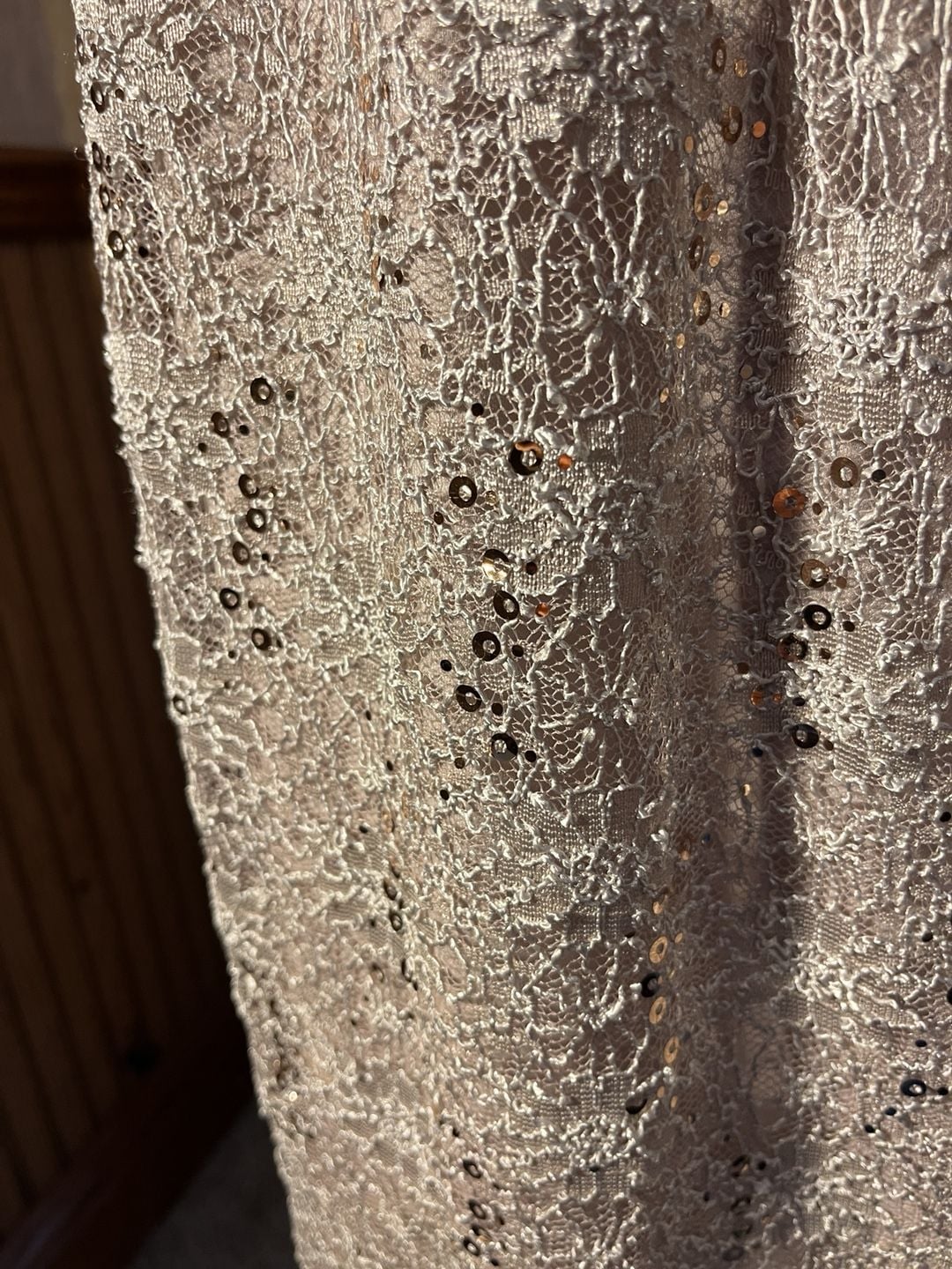 R&M Richards Sequin Lace Dress Size 16 Gold 8