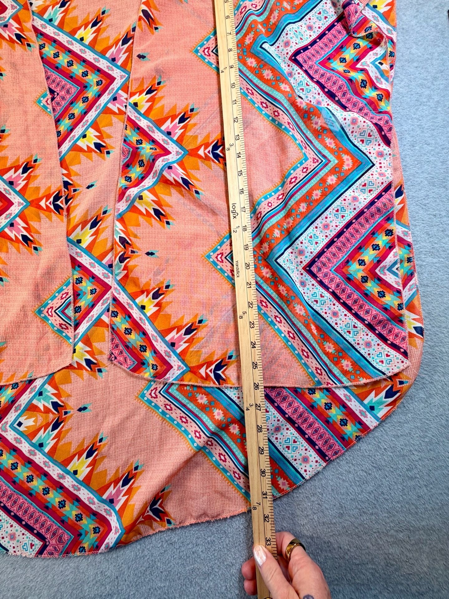 Live 4 Truth Aztec Boho Kimono Size M Peach Open Front Cardigan 3