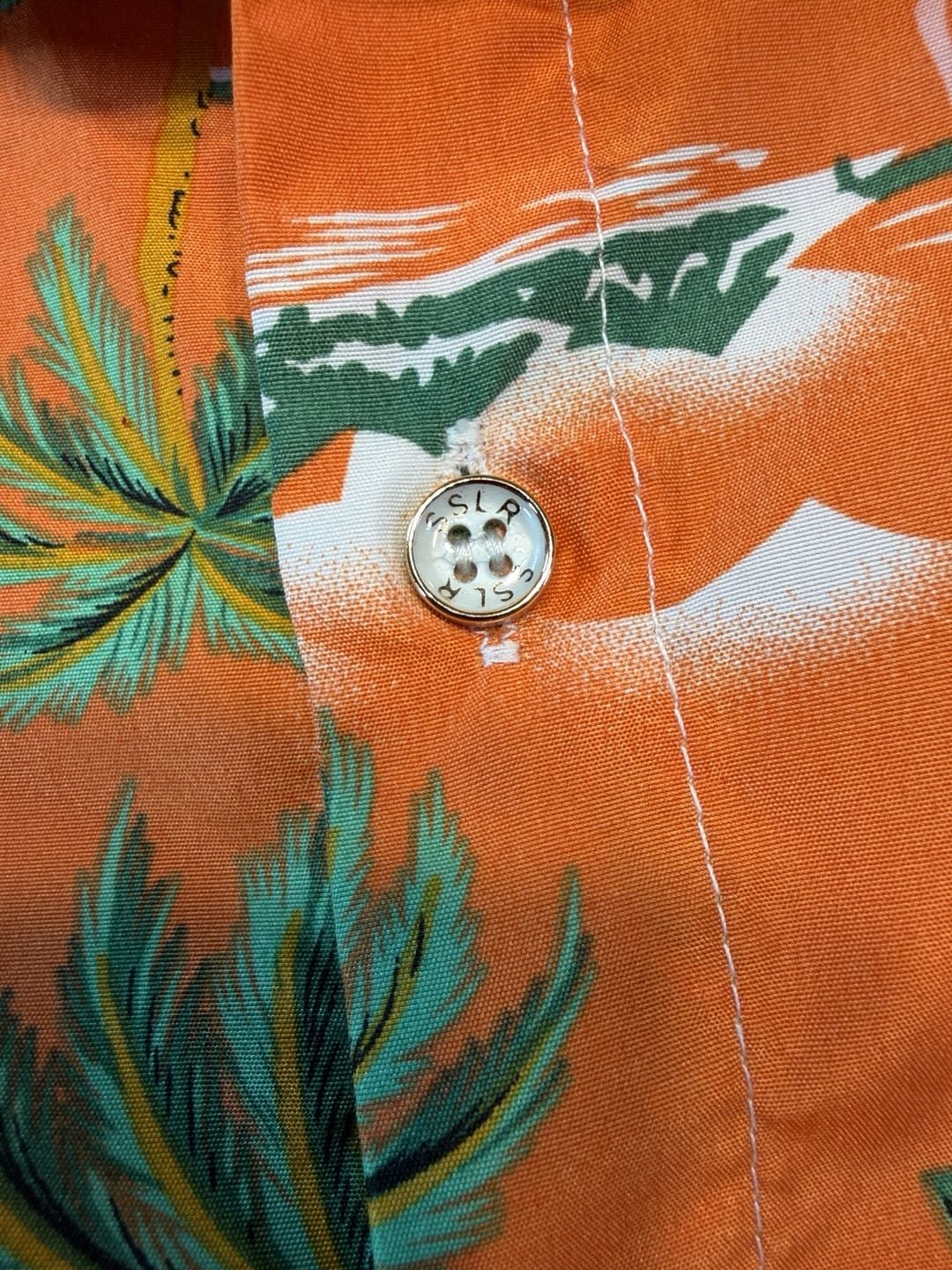 SSLR Boy's Collection Hawaiian Shirt Size M Orange Flamingo Tropical 7