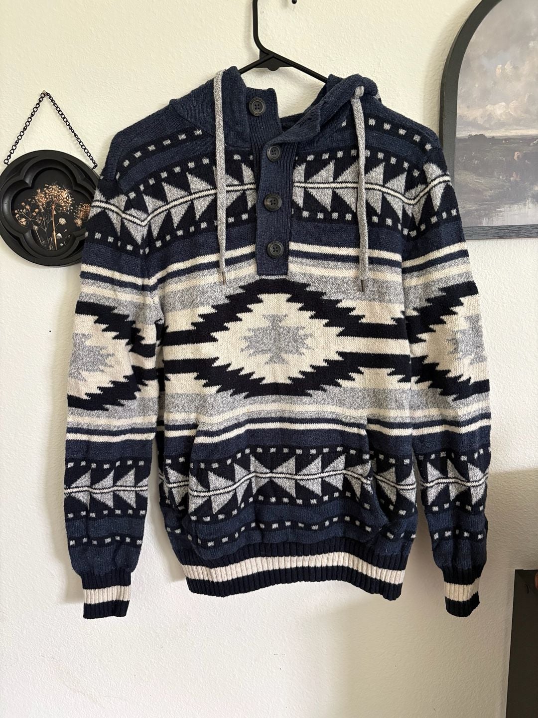 American Eagle Outfitters Sweater Hoodie XS Aztec Print 2