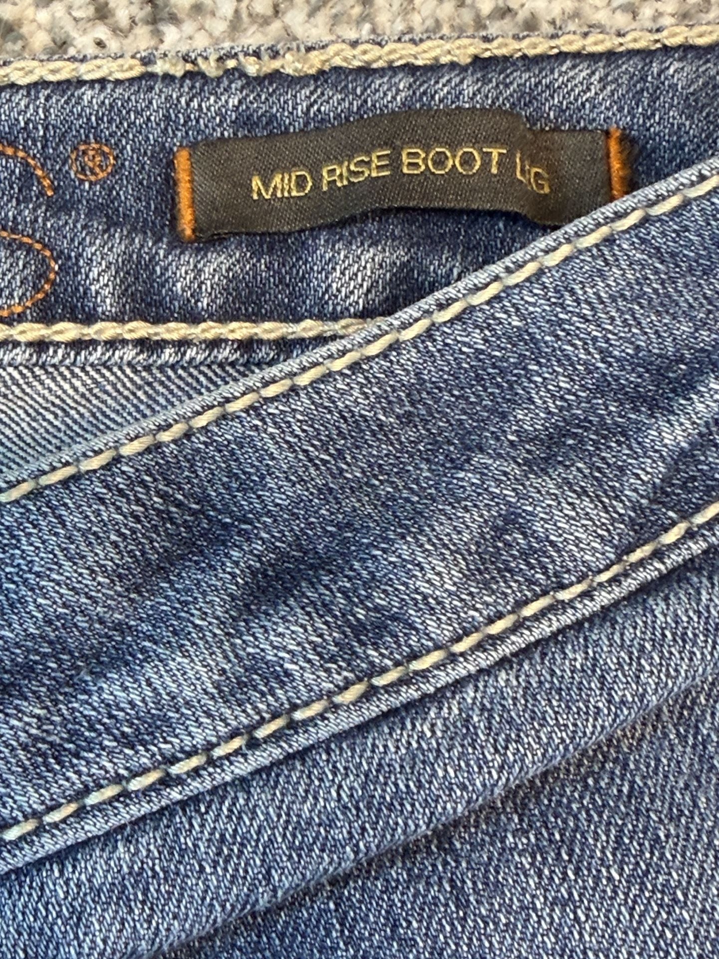 Jag Jeans Mid Rise Bootcut Jeans Size 6 Blue Embroidered Pockets 6