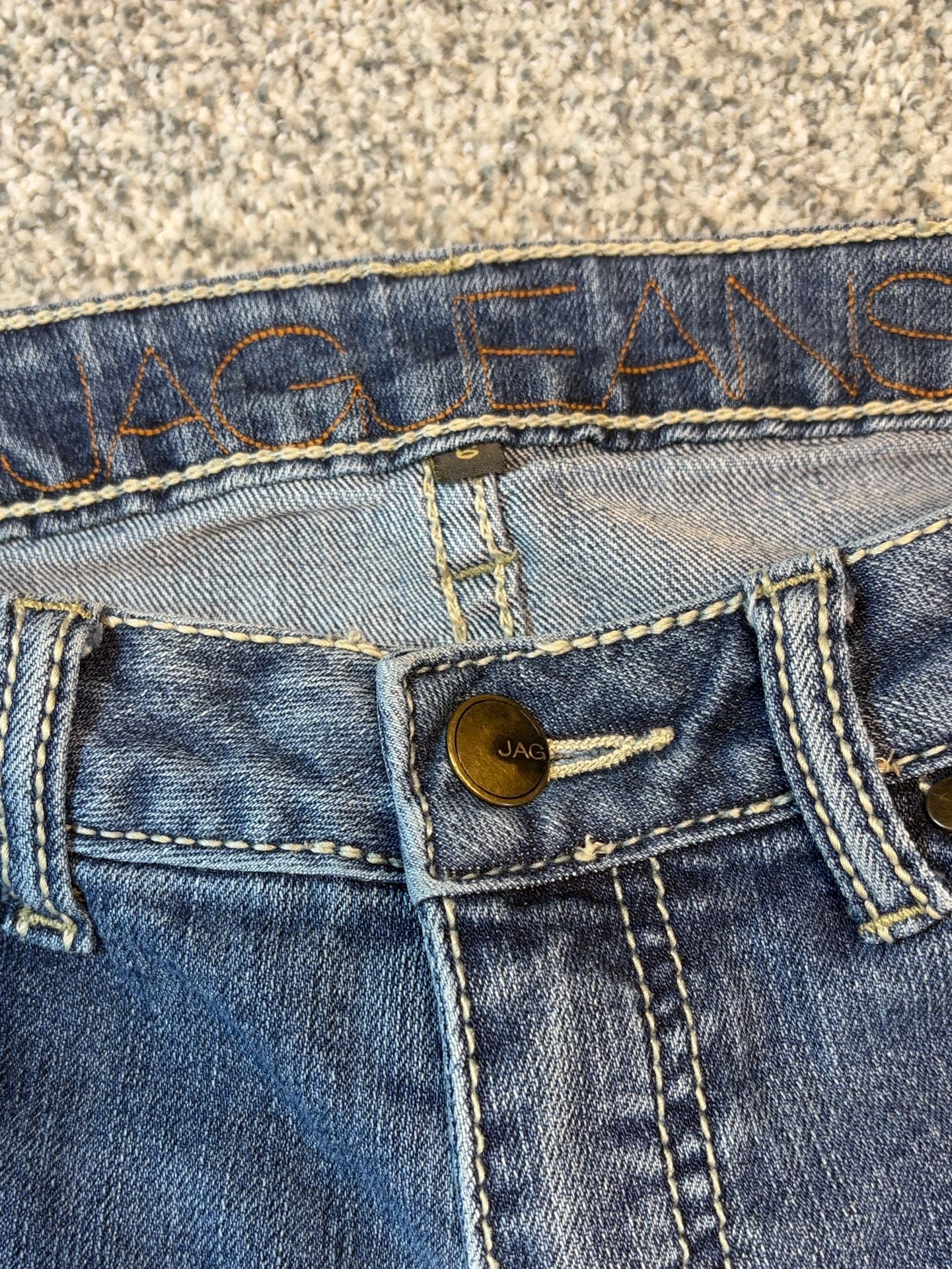 Jag Jeans Mid Rise Bootcut Jeans Size 6 Blue Embroidered Pockets 5