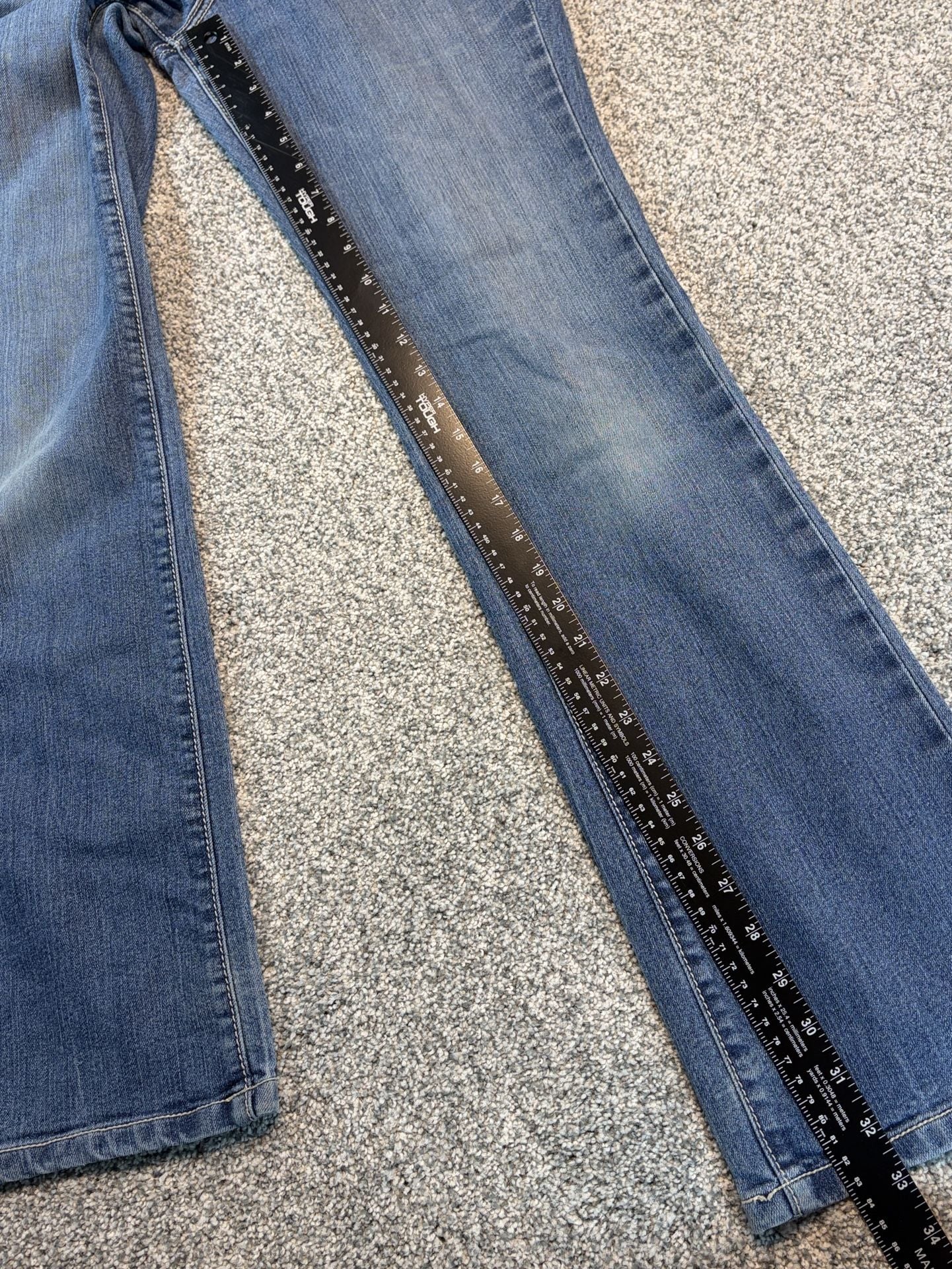 Jag Jeans Mid Rise Bootcut Jeans Size 6 Blue Embroidered Pockets 7