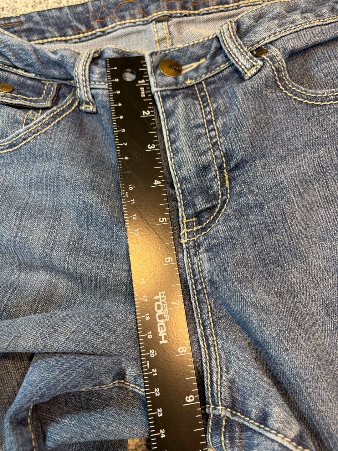 Jag Jeans Mid Rise Bootcut Jeans Size 6 Blue Embroidered Pockets 8