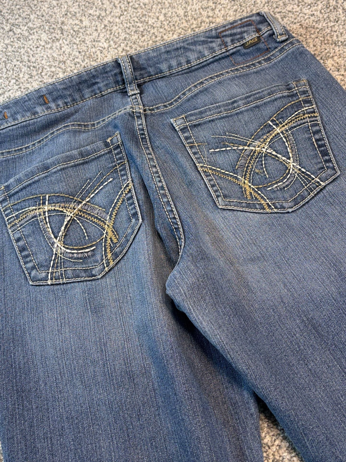 Jag Jeans Mid Rise Bootcut Jeans Size 6 Blue Embroidered Pockets 11