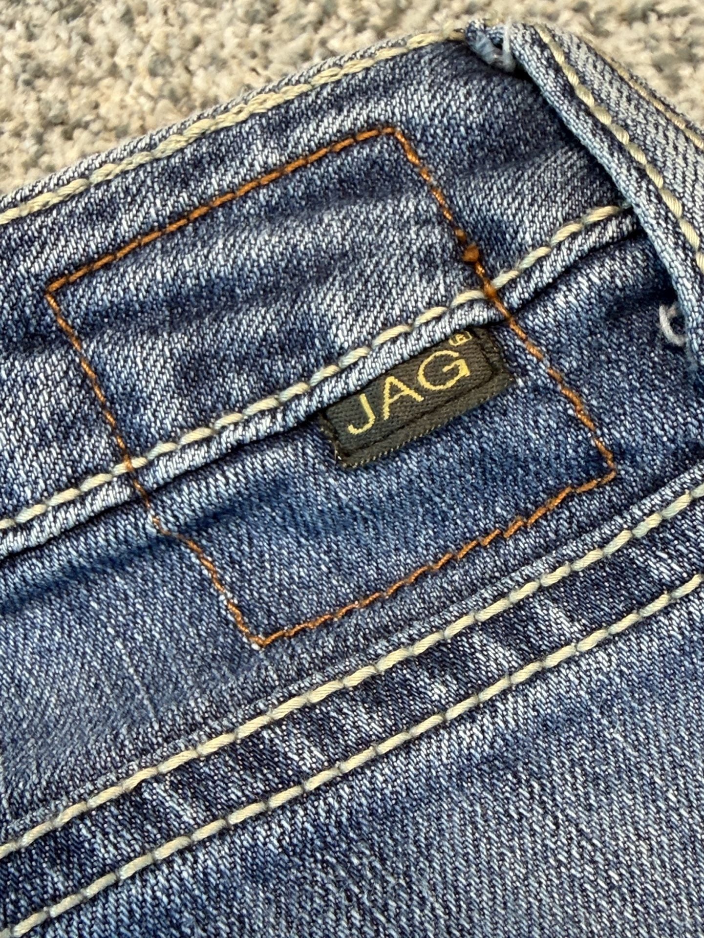 Jag Jeans Mid Rise Bootcut Jeans Size 6 Blue Embroidered Pockets 12