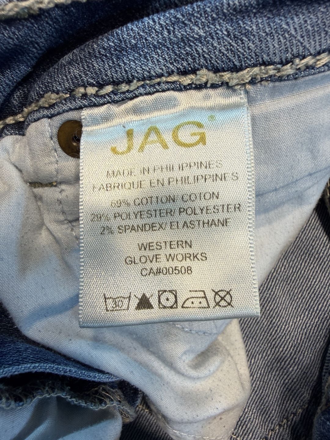 Jag Jeans Mid Rise Bootcut Jeans Size 6 Blue Embroidered Pockets 13