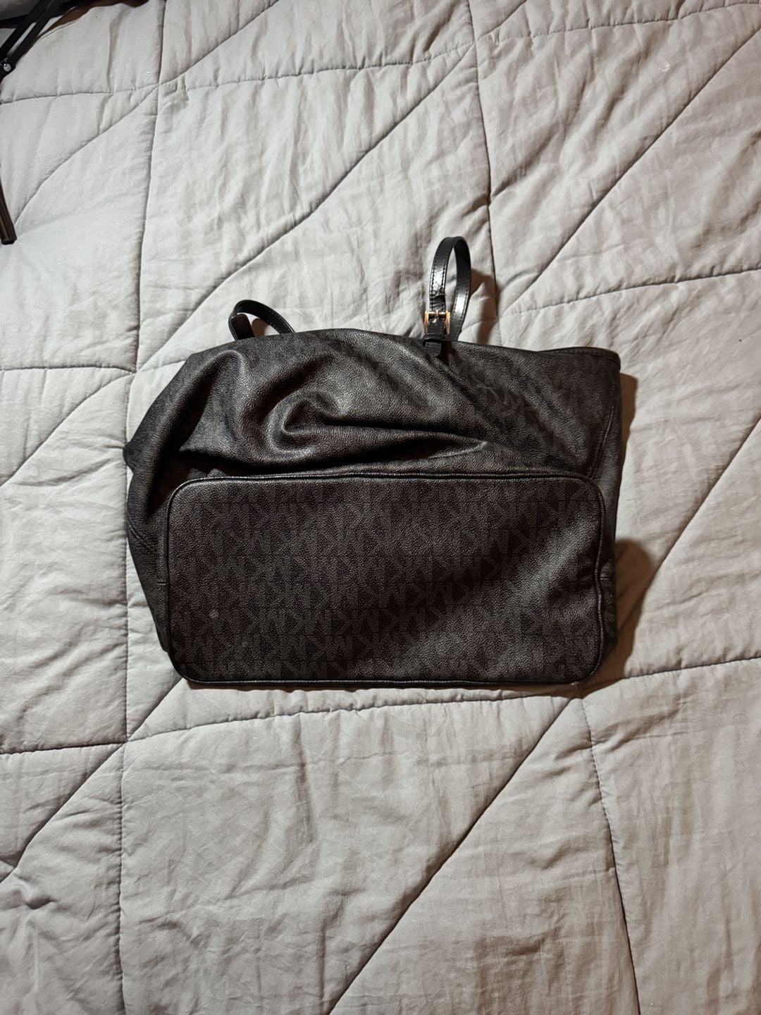 Michael Kors Jet Set Item Black Monogram Tote Bag 7