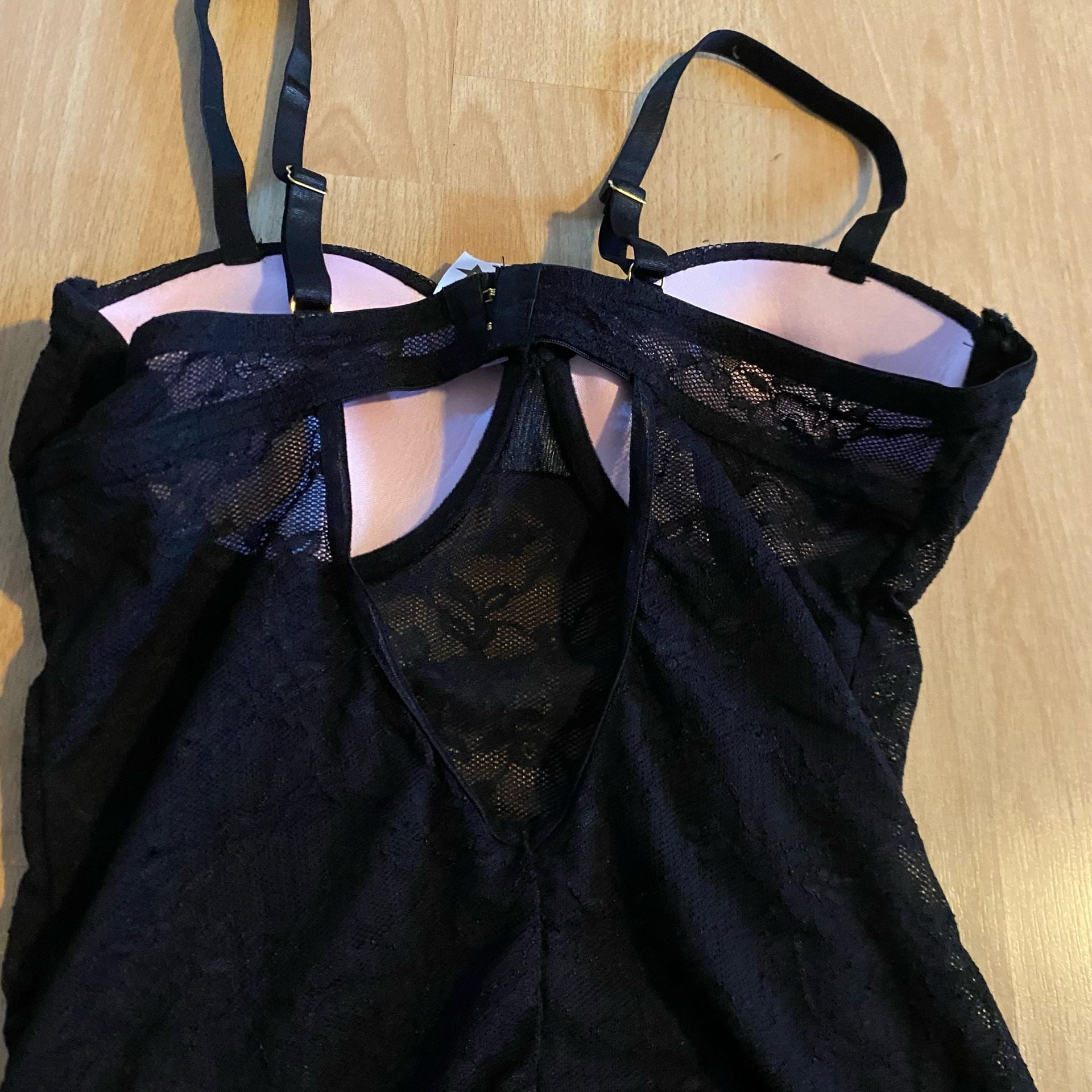 Fame Lace Chemise Size M Black 5