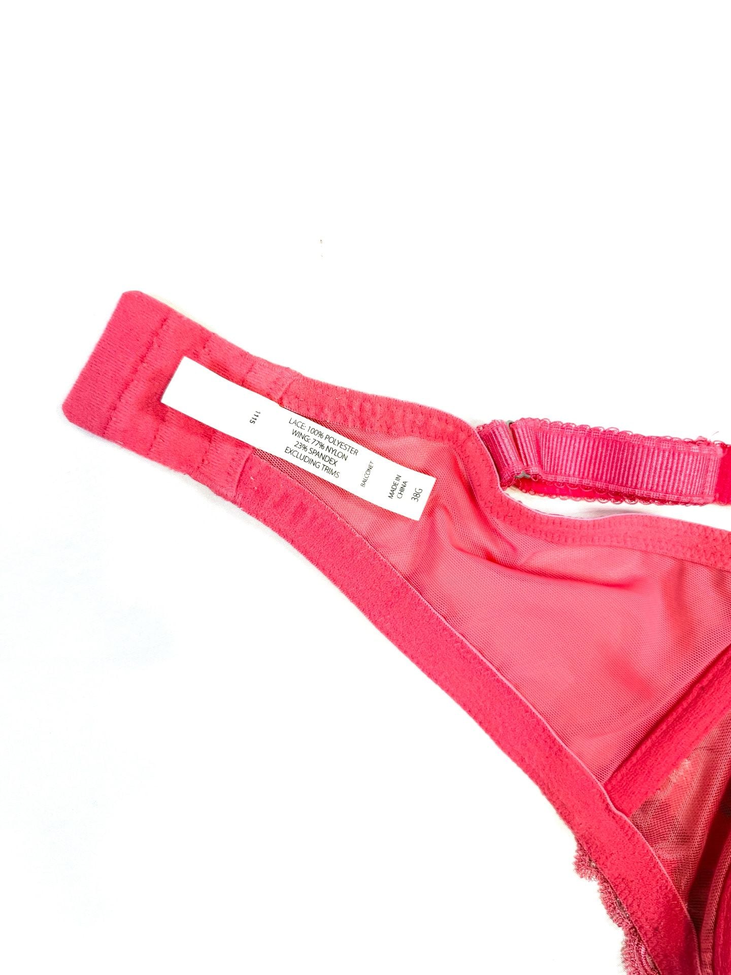 Soma Women's Bra Balconet 38G Coquette Balletcore Cottage-Glam Romantic Fairycore Embroidered Lace Underwire Coral Pink Rose Burgundy Floral Vine Balconette Hook Eye 6