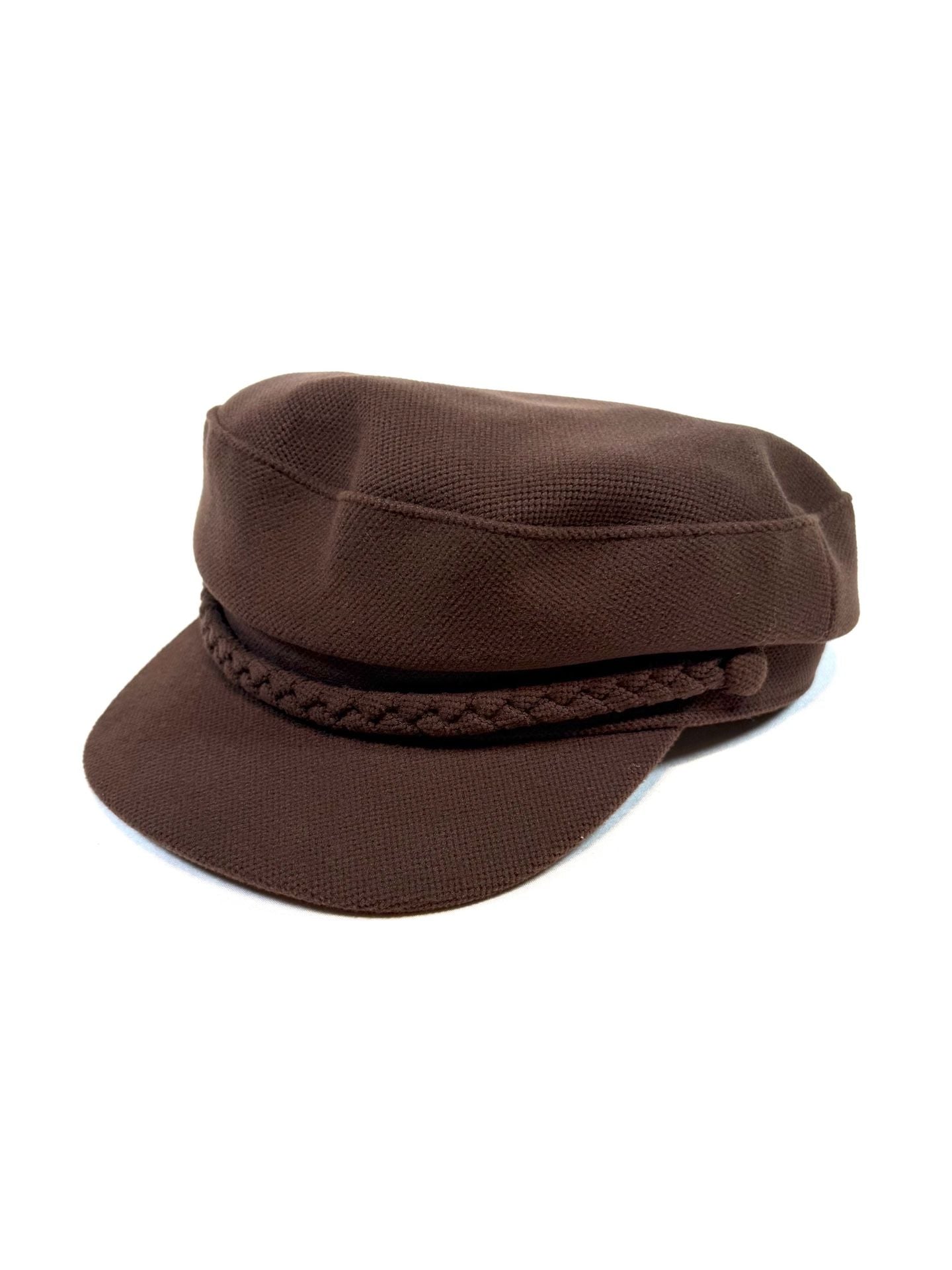 Women's Fisherman Cap One Size Heritage Workwear Old Money Dark Academia Indie Brown Pique Cabbie Baker Boy Greek Fiddler Captain Hat Braided Rope Trim Satin Lined 2