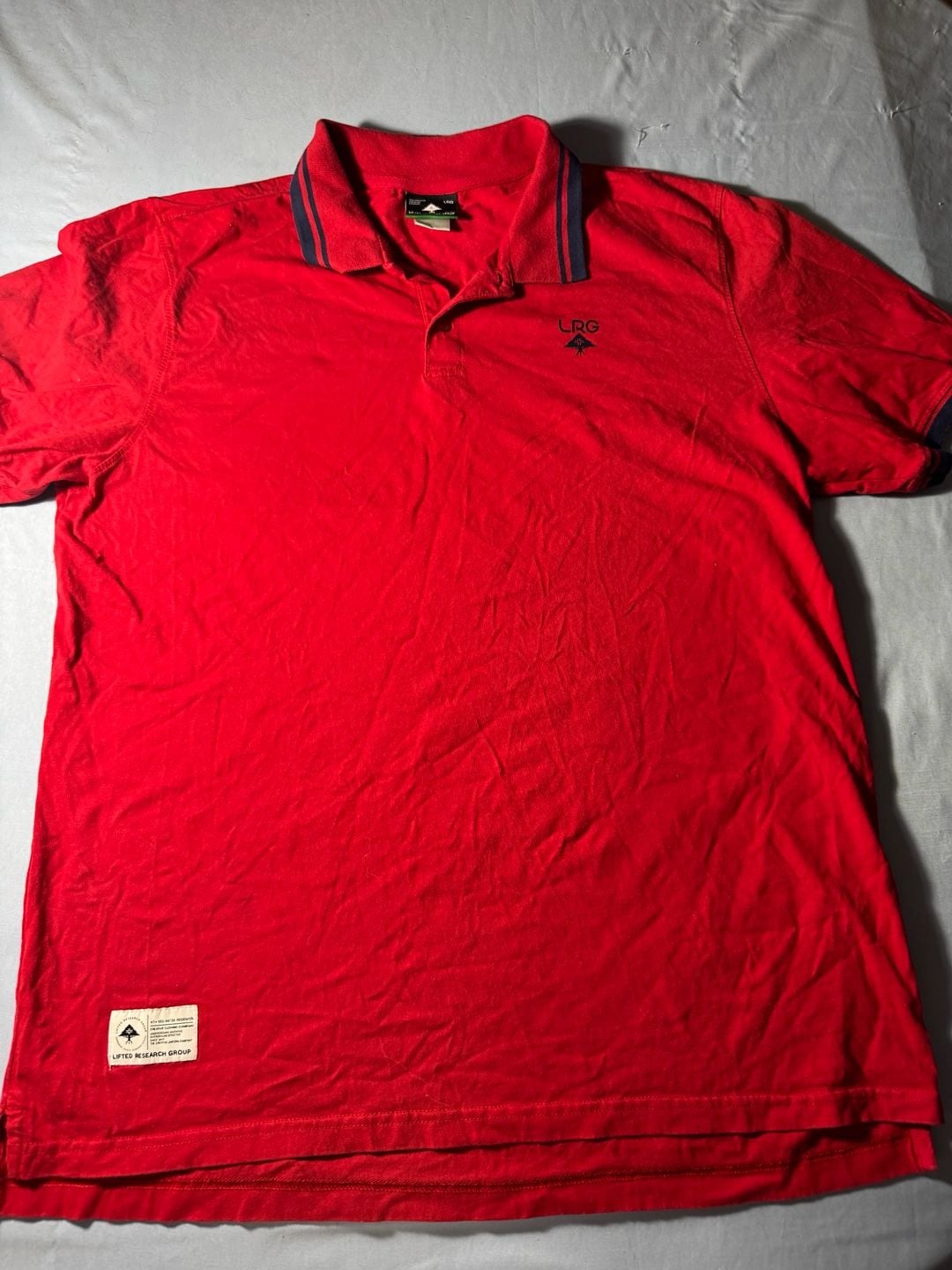 LRG Polo Shirt Size XL Red 3