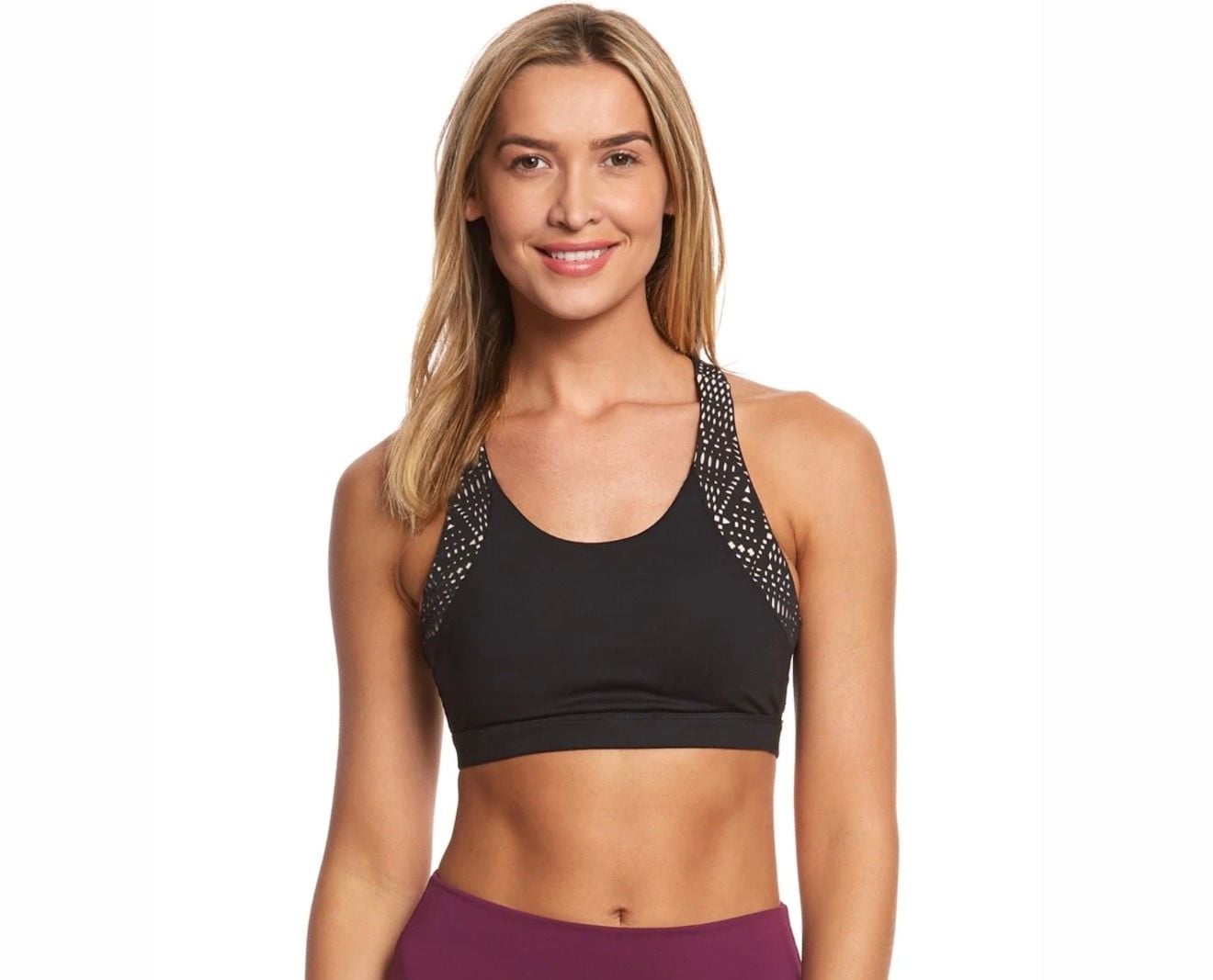 Alo Yoga Sports Bra Black White Pattern 4