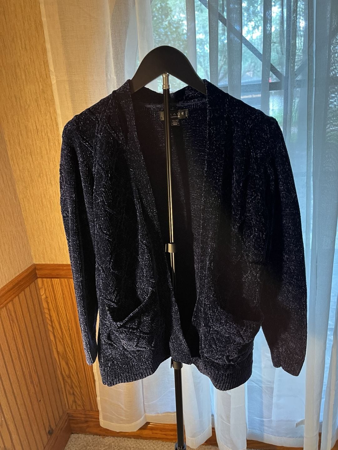 Grace Petite Cardigan Sweater Size PS Navy Blue 8