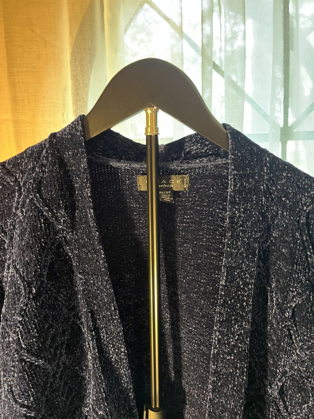 Grace Petite Cardigan Sweater Size PS Navy Blue 13