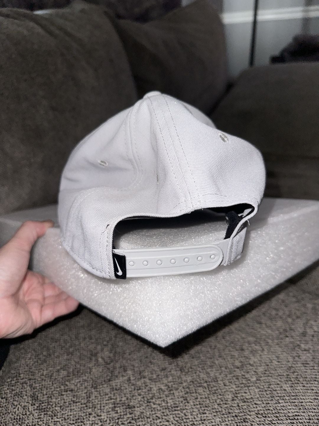 Nike Pro Snapback Hat Gray Black Embroidered Logo 3