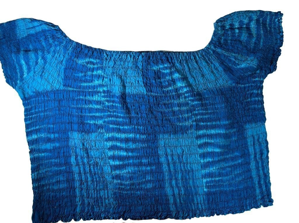 In Gear Smocked Top Size 2X Blue Tie Dye 2