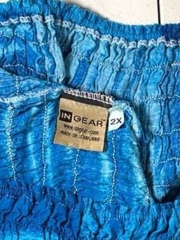 In Gear Smocked Top Size 2X Blue Tie Dye 3