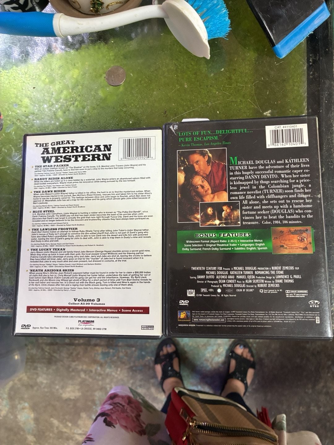 The Great American Western John Wayne DVD Lot and Romancing The Stone DVD 2