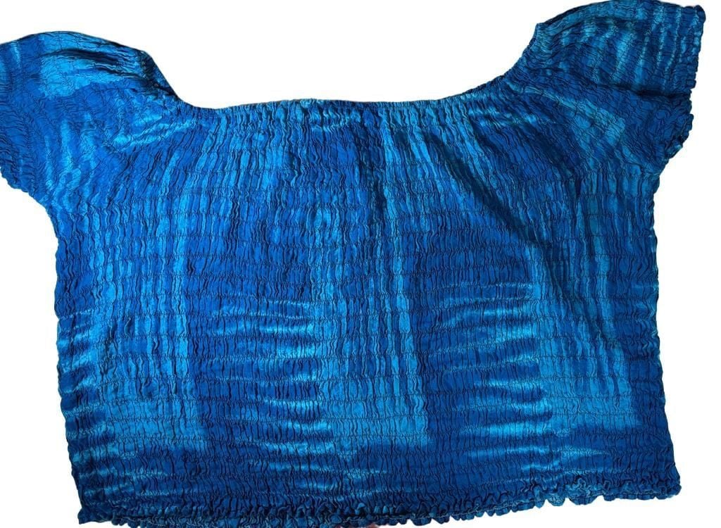 In Gear Smocked Top Size 2X Blue Tie Dye 4