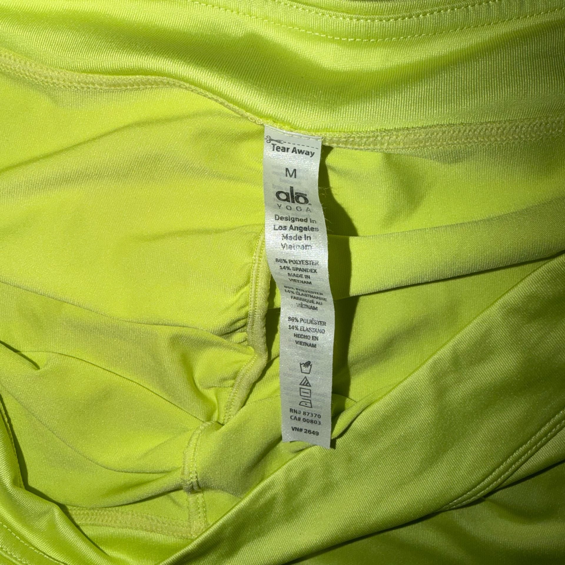 Alo Yoga Ruched Shorts Size M Neon Yellow Athletic 5