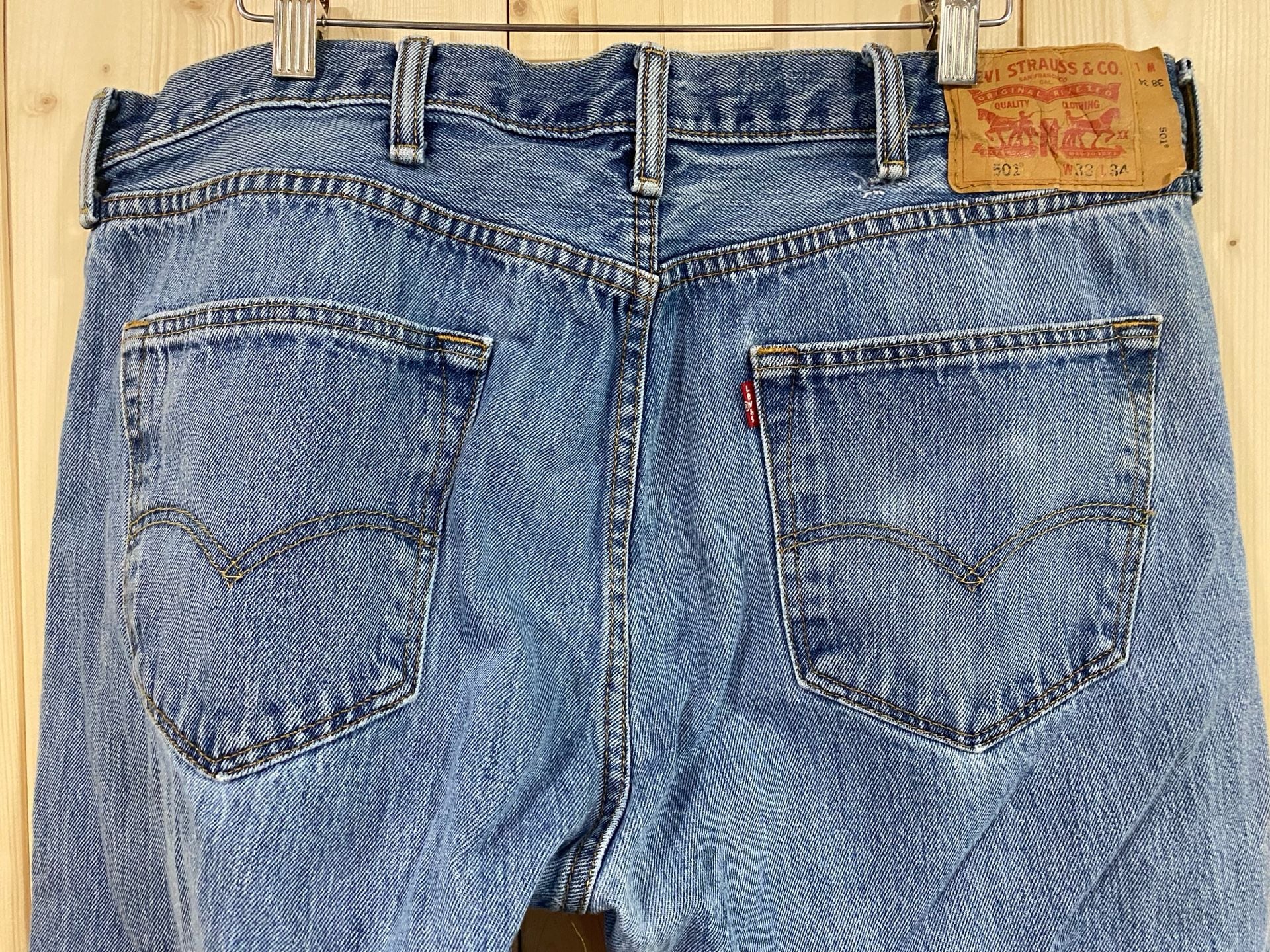 Levi's 501 Straight Leg Jeans Size 38x30 Medium Wash Denim 7