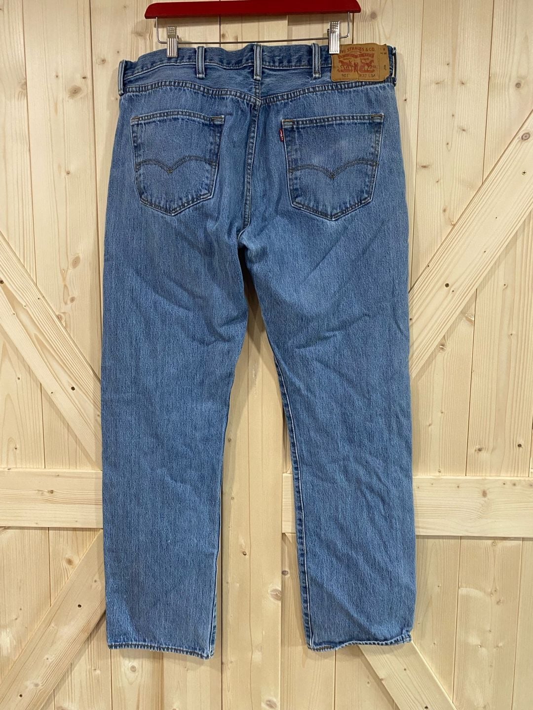 Levi's 501 Straight Leg Jeans Size 38x30 Medium Wash Denim 8