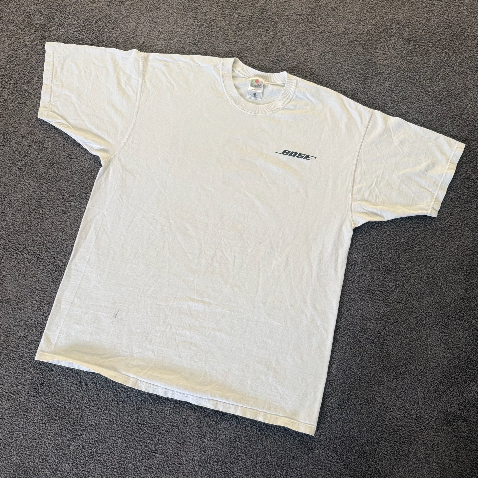 Vintage Fruit of the Loom Bose Big Deal T-Shirt Size XL White Graphic Tee 2