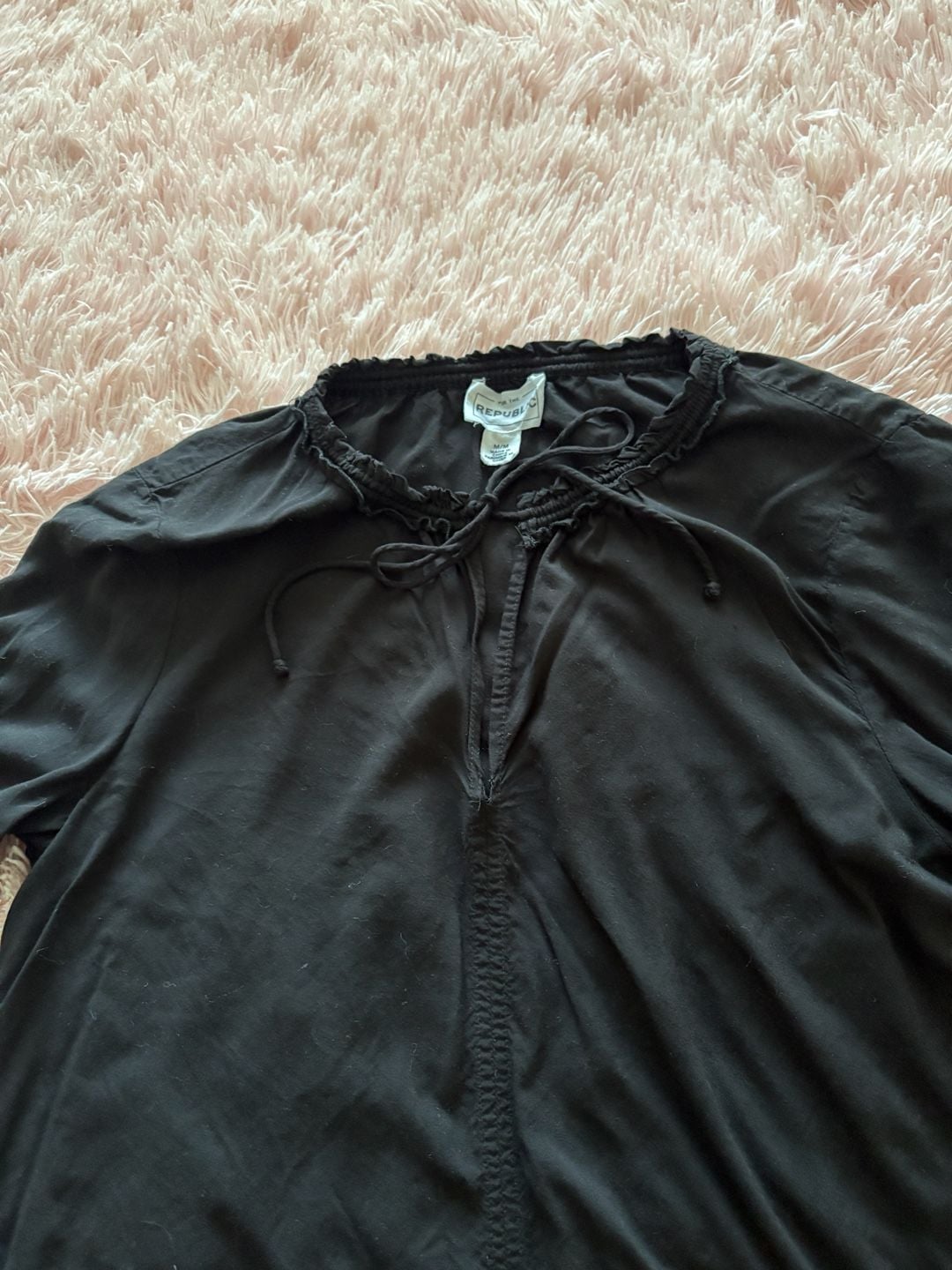 Republic Black Ruffle Neck Long Sleeve Blouse 5