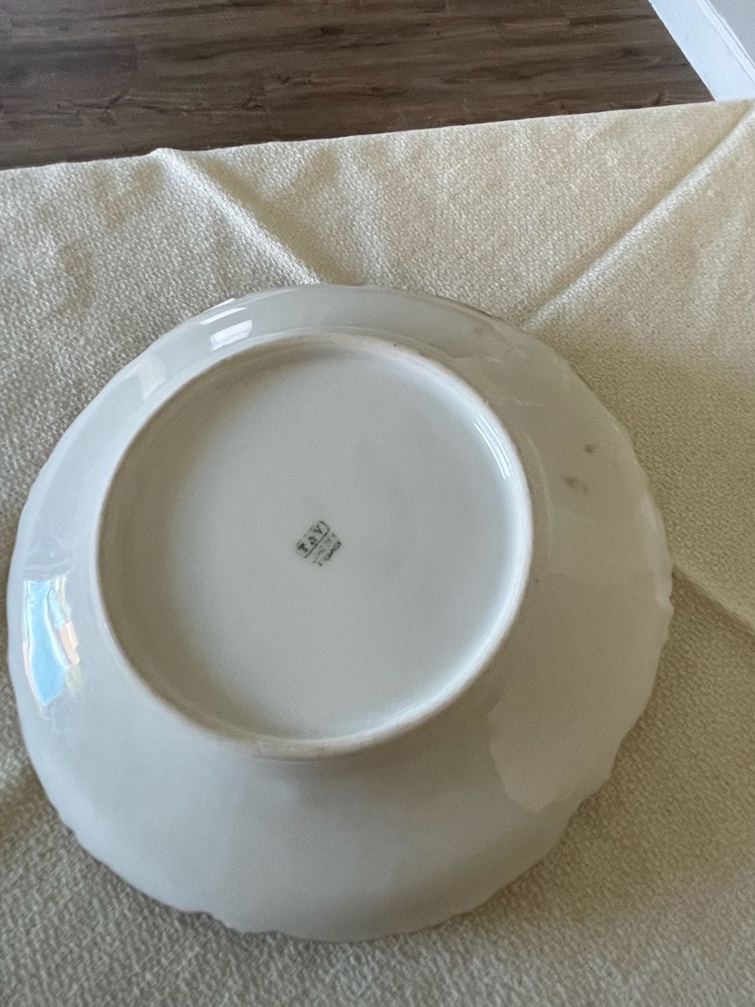 T&V Limoges Hand Painted Floral Nappy Dish with Gold Handle 4