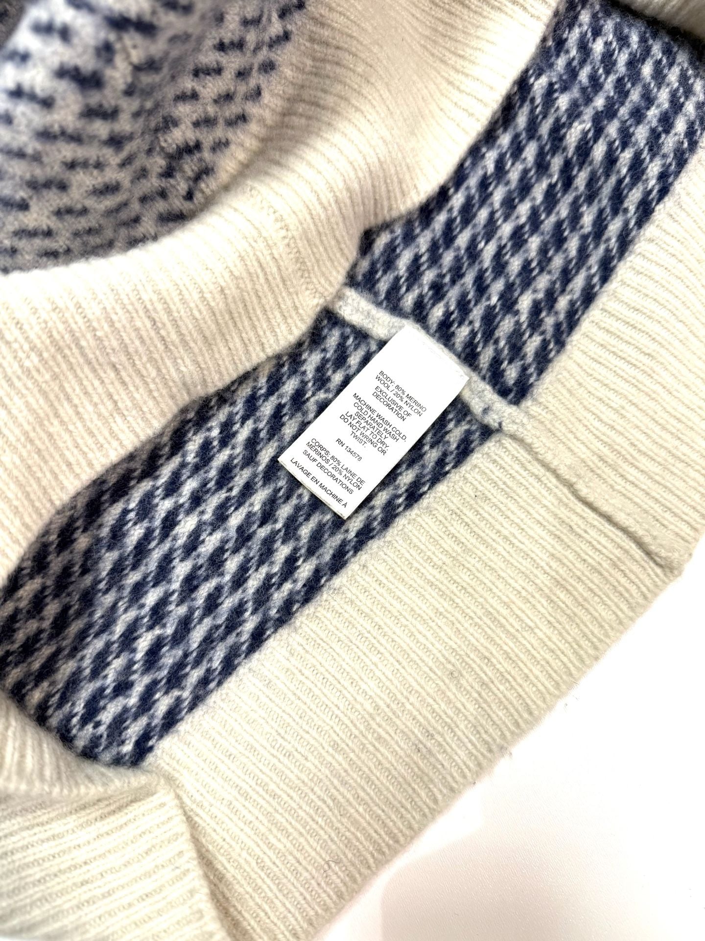 Vineyard Vines by Shep & Ian Women's Sweater S Old Money Preppy Heritage Americana Quiet Luxury Merino Wool Birdseye Crewneck Navy Cream Pullover Nordic Knit Raglan 6