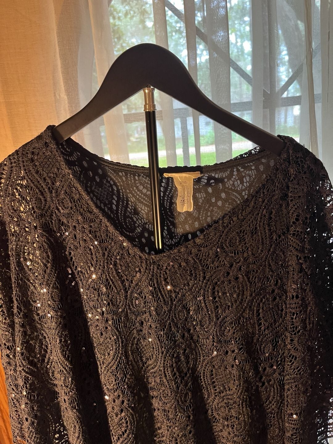 Brittany Black Lace Top Size 2X Black 7