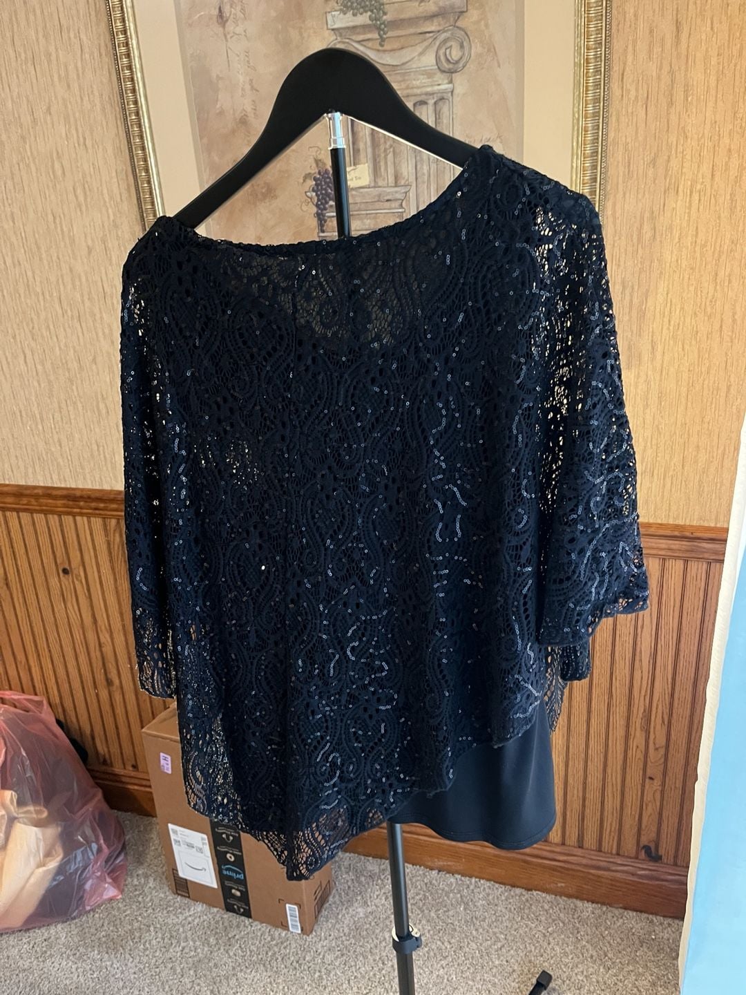 Brittany Black Lace Top Size 2X Black 9