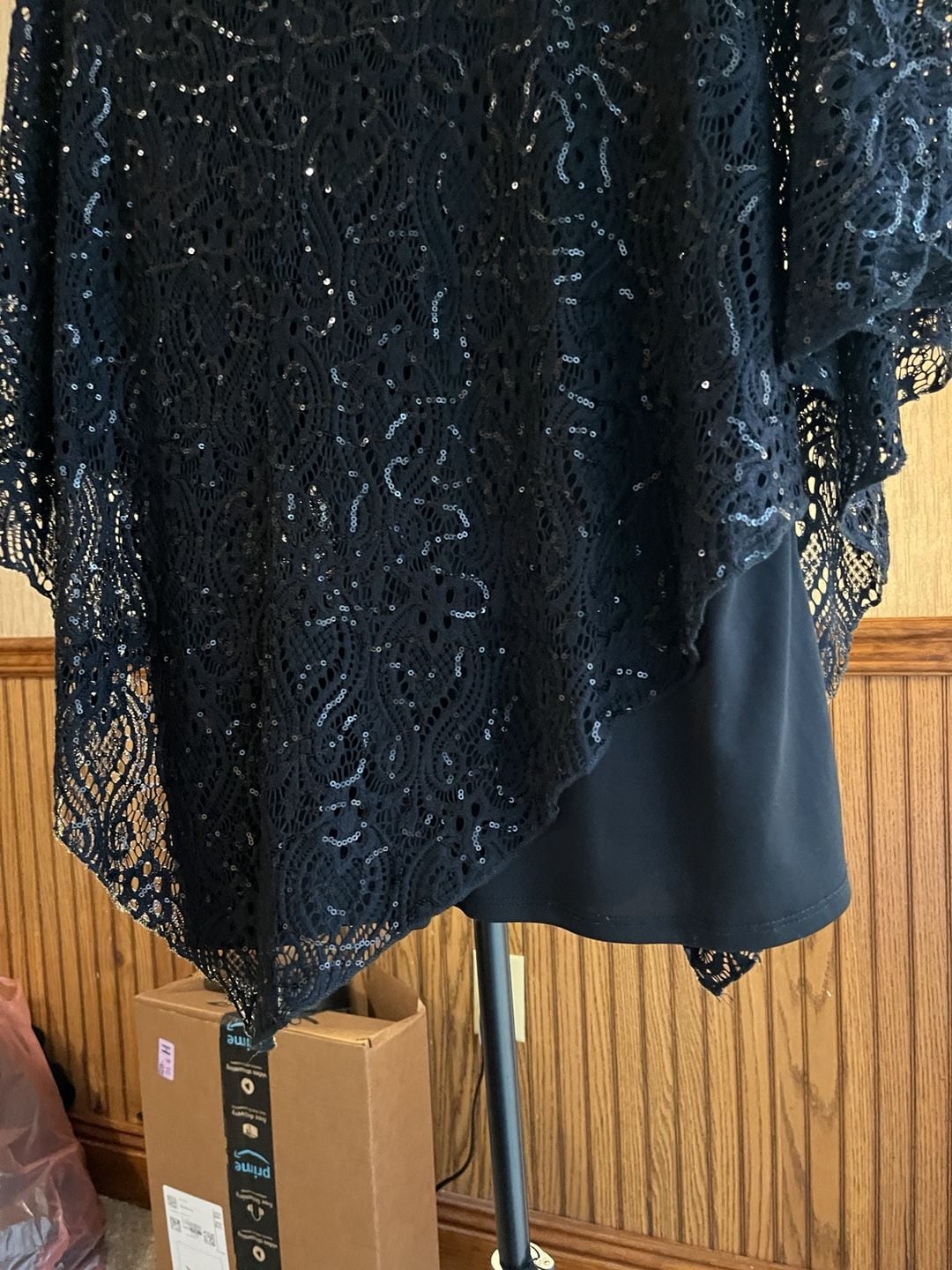 Brittany Black Lace Top Size 2X Black 10