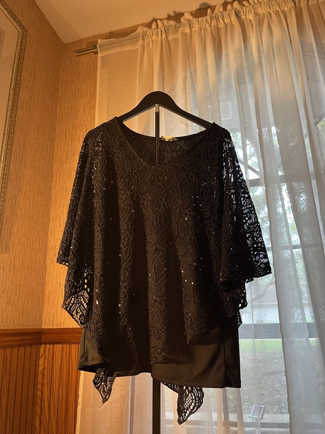 Brittany Black Lace Top Size 2X Black 14