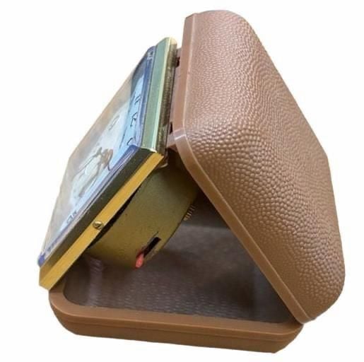 Sunrise Travel Alarm Clock Model 101-5 Brown Leatherette Case 2