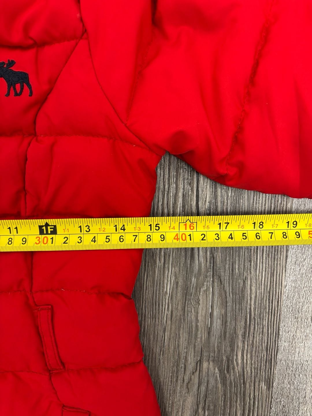Abercrombie Kids Puffer Jacket Size M Red Hooded Coat 8