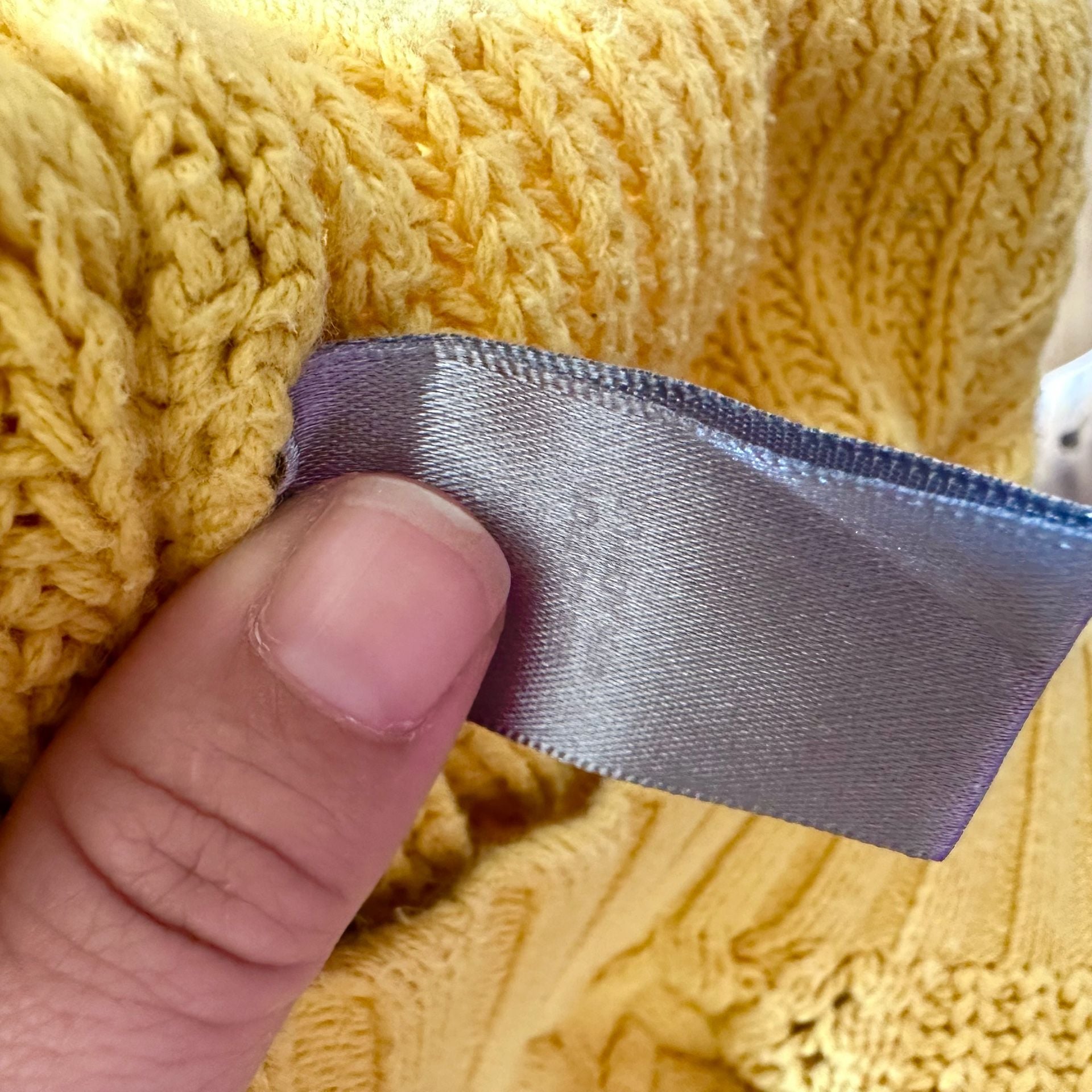 Marled Reunited Womens Sweater, Medium Yellow Cable Knit 5