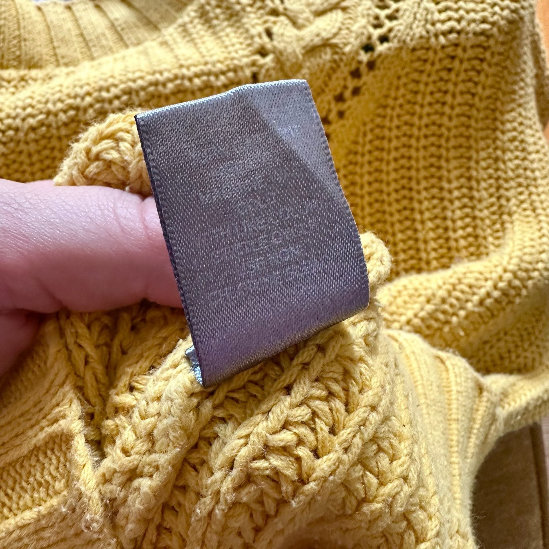 Marled Reunited Womens Sweater, Medium Yellow Cable Knit 6