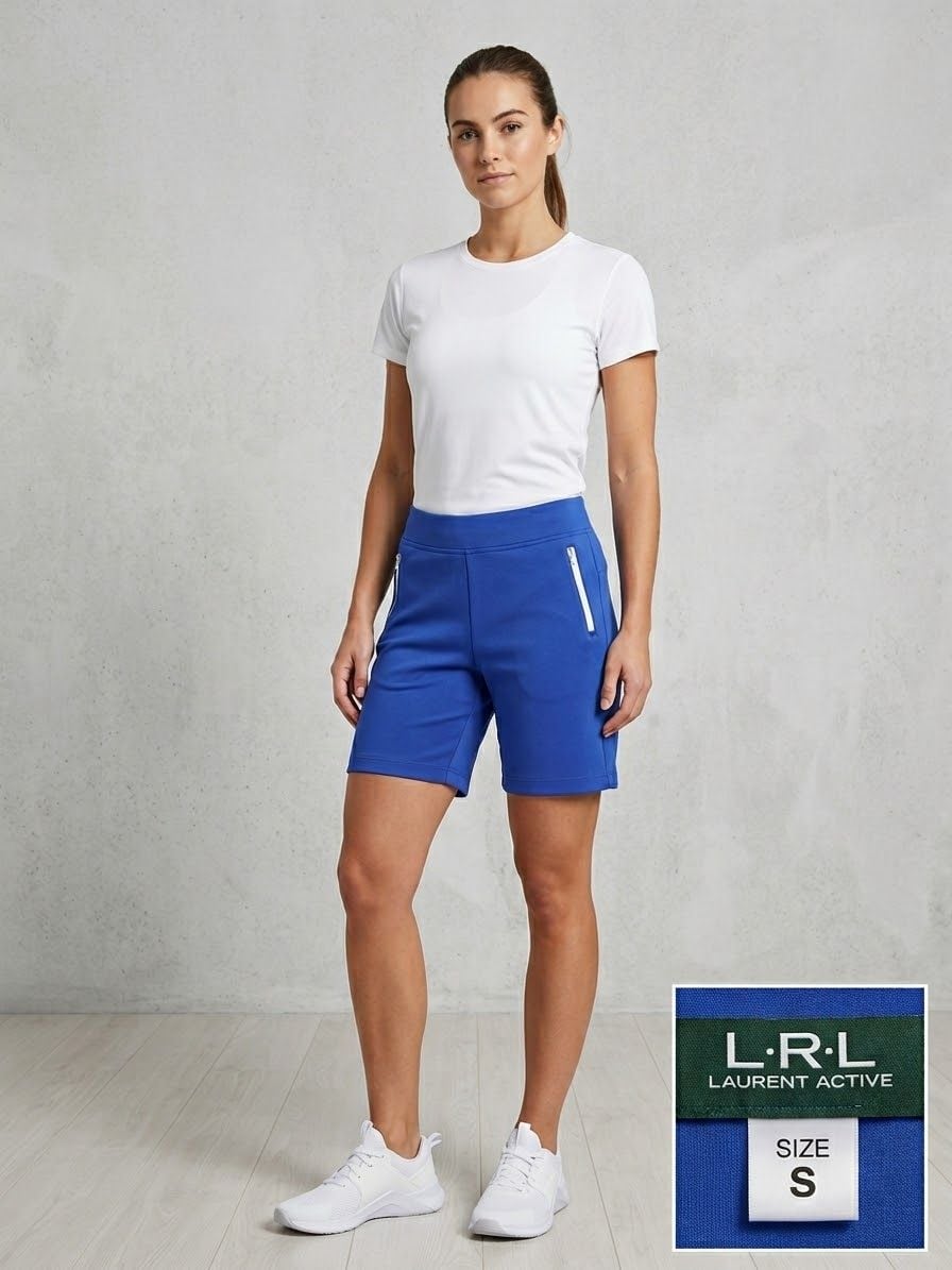 Lauren Active Ralph Lauren Active Shorts Size S Blue Zip Pockets 2