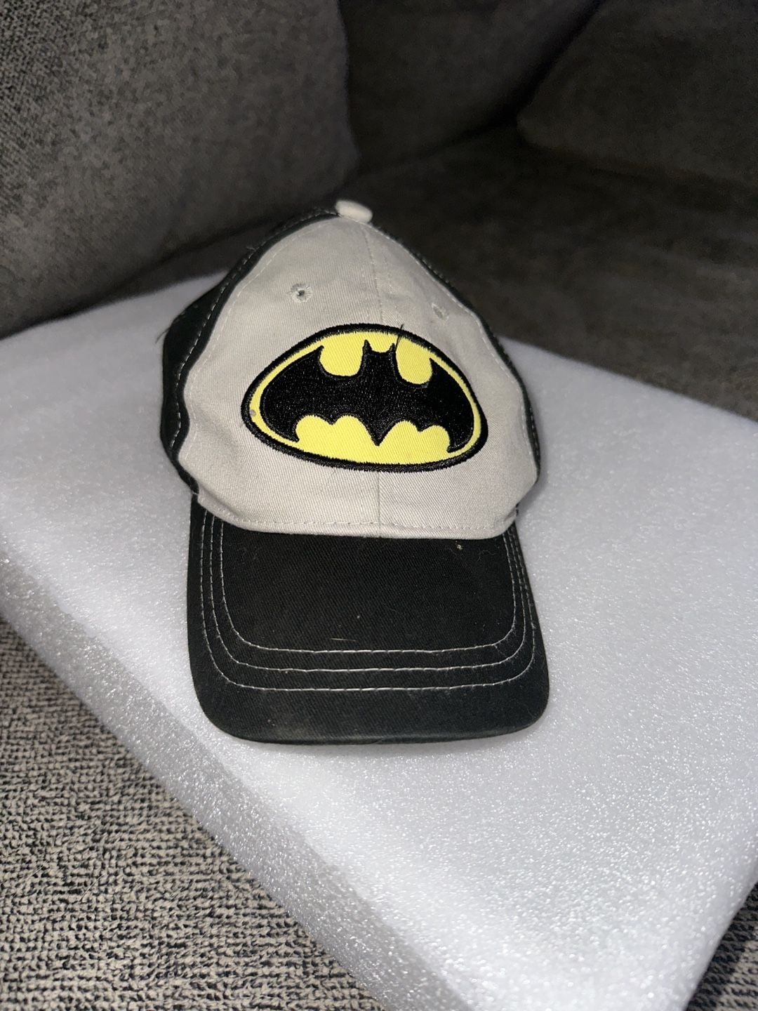DC Comics Batman Hat OSFM Black Grey Baseball Cap 1