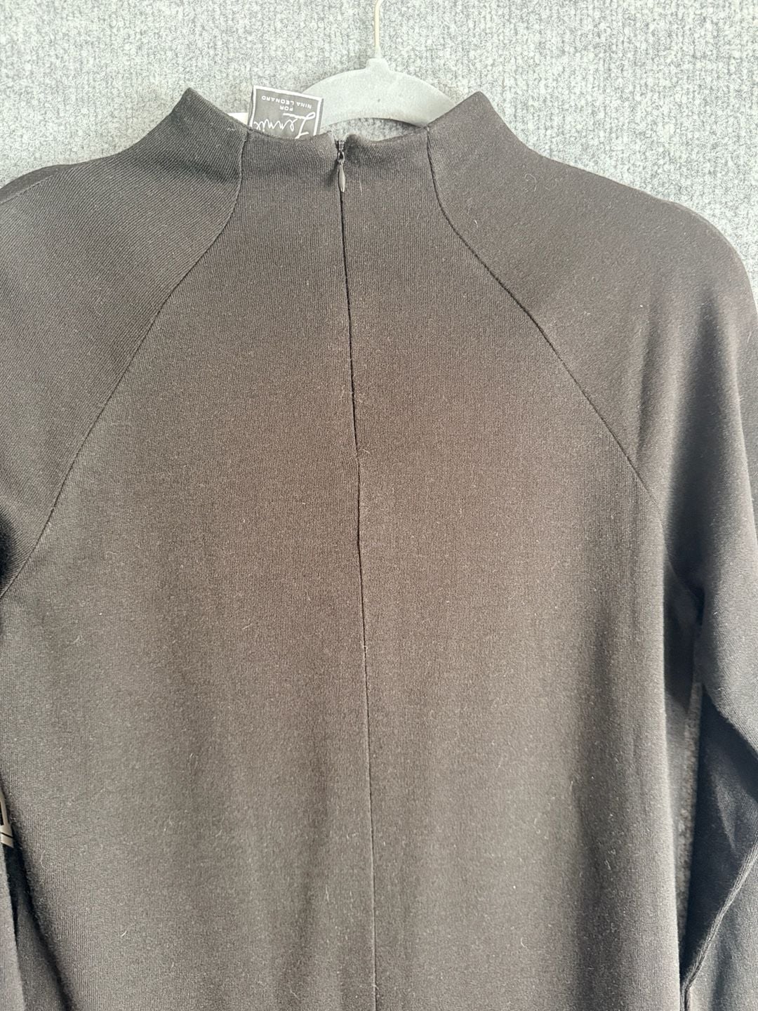 Lennie for Nina Leonard Mock Neck Dress Size S Black 5