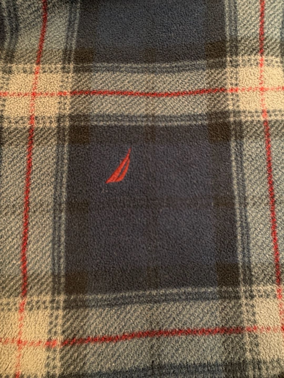 Nautica Plaid Fleece Zip-Up Hoodie Size XXL Blue Red Full Zip 4