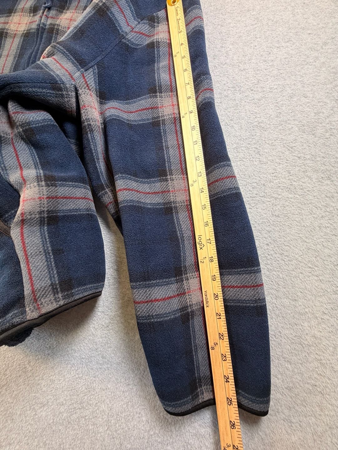 Nautica Plaid Fleece Zip-Up Hoodie Size XXL Blue Red Full Zip 8