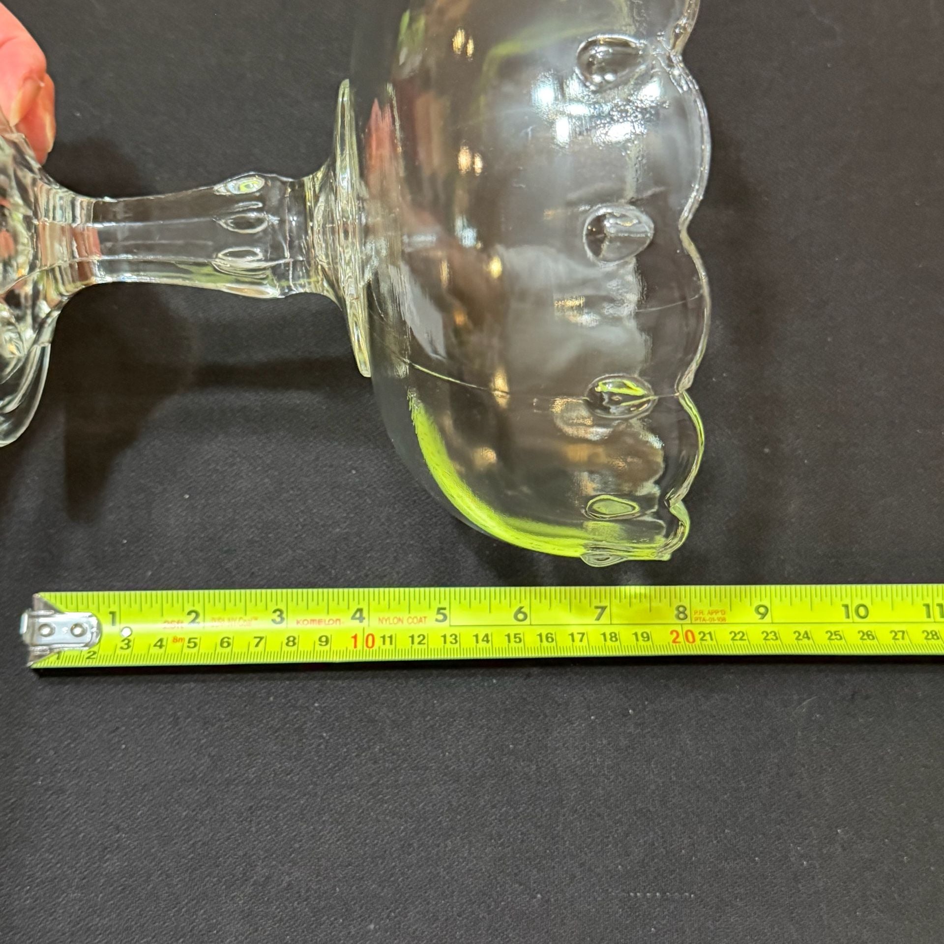 Vintage Indiana Glass “Teardrop” Footed Comport Candy Bowl Scalloped Edge
6
