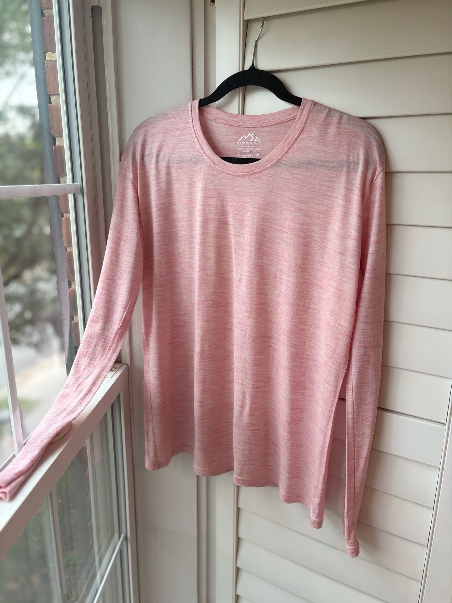 Merino.tech Pink Merino Wool Cold Weather Athletic Shirt Outdoor Base-layer 2
