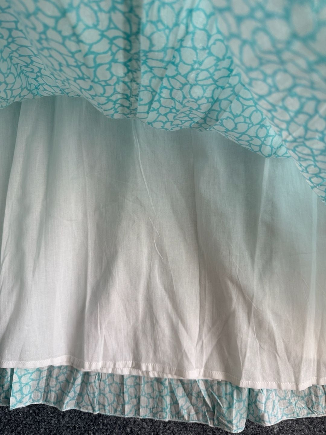 Hijo designed in Tortola Blue White Pattern Tiered Maxi Skirt 9