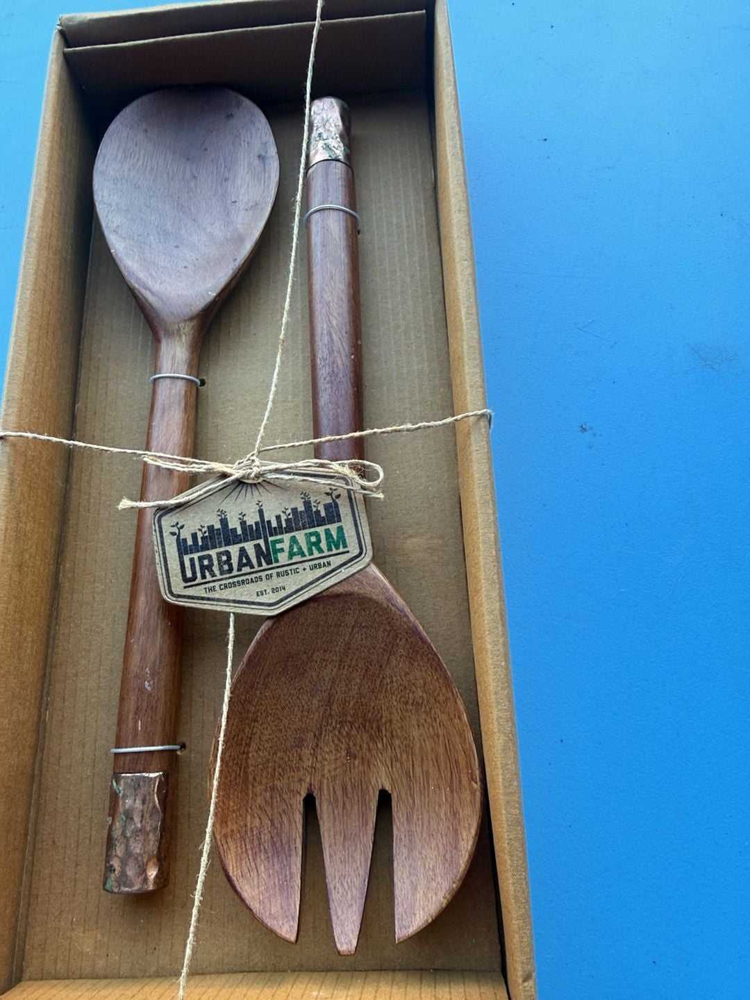 Urban Farm Wooden Salad Servers Set 4